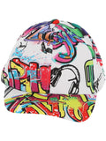 90s Graffiti Peaked Cap Dress Loud