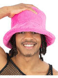 90s Pink Fur Bucket Hat Dress Loud