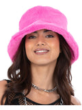 90s Pink Fur Bucket Hat Dress Loud