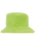 90s Green Fur Bucket Hat Dress Loud