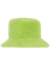 90s Green Fur Bucket Hat Dress Loud