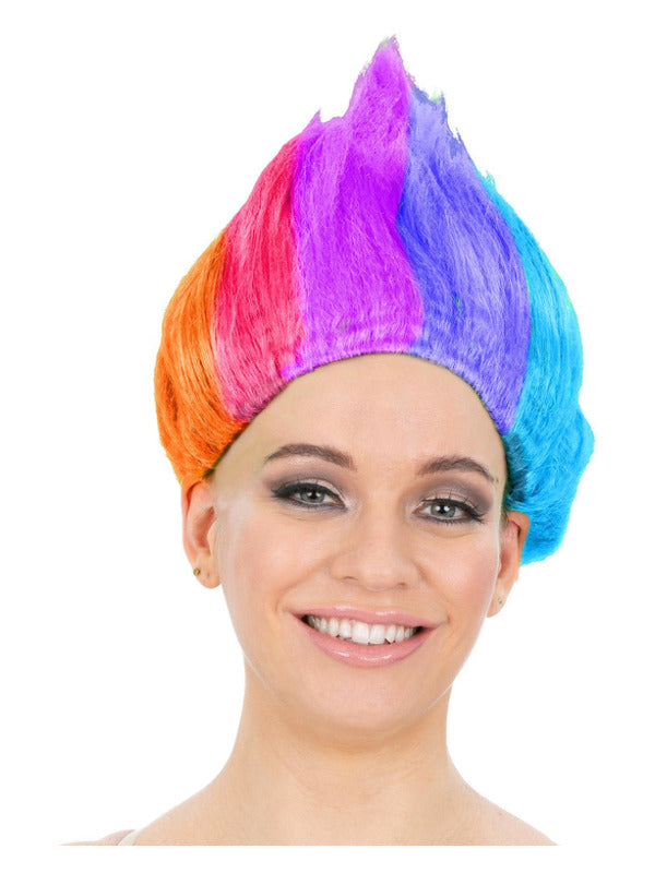 90s Troll Wig, Rainbow Dress Loud