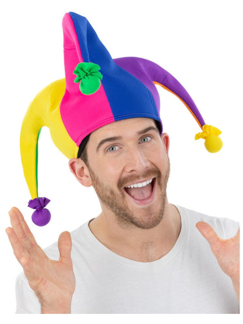 Neon Rainbow Jester Hat Dress Loud