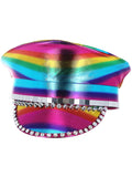 Metallic Studded Rainbow Captains Hat Dress Loud