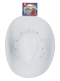 White Cowboy Hat, Felt, with Cord Dress Loud