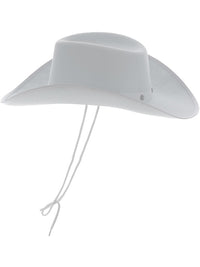 White Cowboy Hat, Felt, with Cord Dress Loud