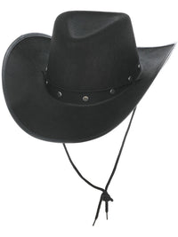 Black Cowboy Hat, Felt, with Cord Dress Loud