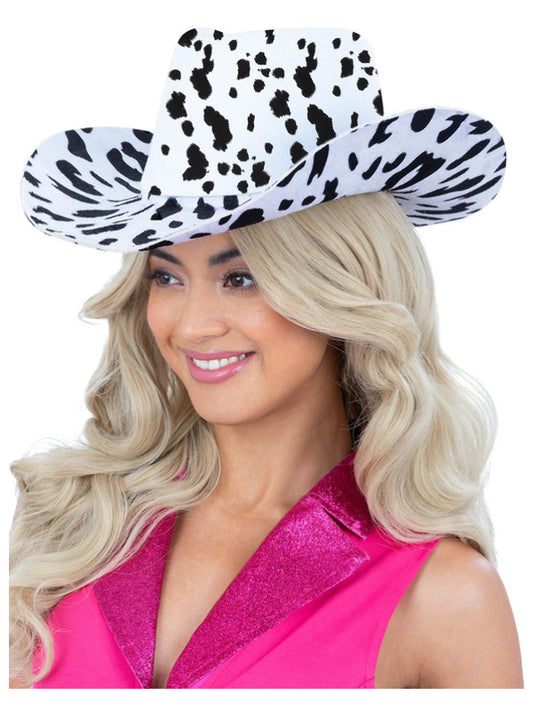 Cow Print Cowboy Hat, with Cord