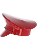 Fever Deluxe Red Wetlook Studded Captains Hat Dress Loud