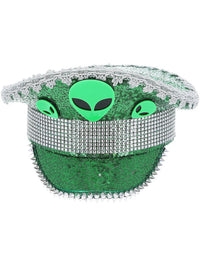 Fever Deluxe Alien Sequin Captains Hat Dress Loud