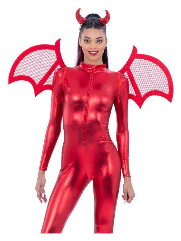 Red Mesh Devil Wings Dress Loud