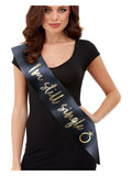 Hen Party Funny Sashes, 6Pk, Black & Gold Dress Loud