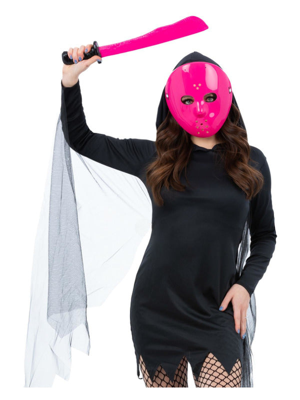 Pink Hockey Mask & Machete Kit Dress Loud