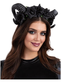 Black Demon Floral Headband Dress Loud