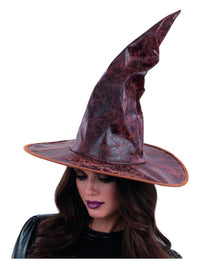 Distressed Mock Leather Wizard Hat