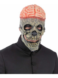 Exposed Brain Skull Latex Mask, with Moving Mouth Dress Loud