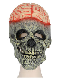 Exposed Brain Skull Latex Mask, with Moving Mouth Dress Loud