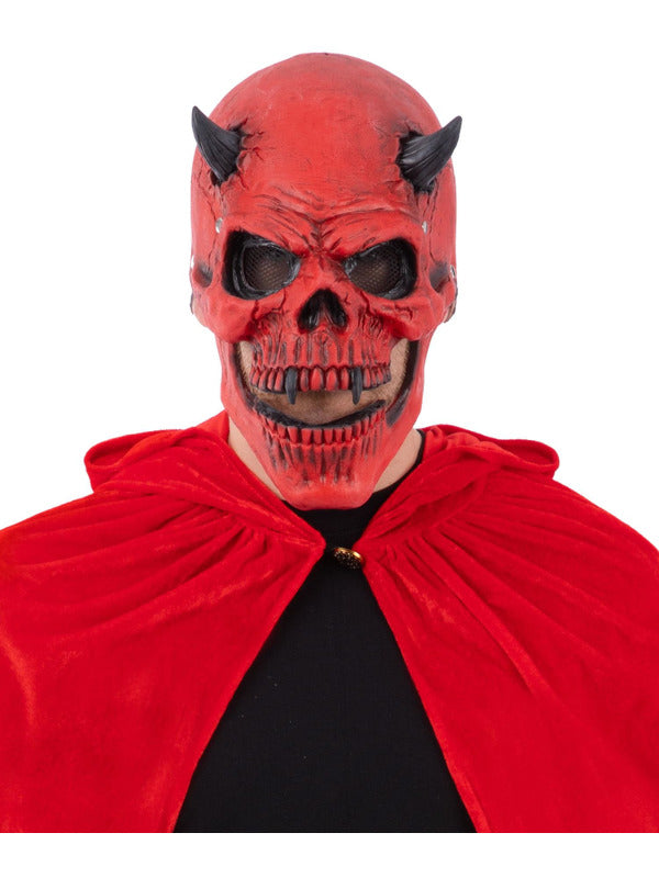 Red Devil Skull Latex Mask, with Moving Mouth Dress Loud
