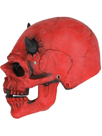 Red Devil Skull Latex Mask, with Moving Mouth Dress Loud