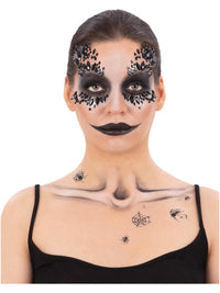 Smiffys Make-Up FX, Deluxe Black Widow Kit Dress Loud