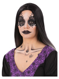 Smiffys Make-Up FX, Deluxe Black Widow Kit Dress Loud
