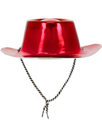 Red Metallic Cowboy Hat Dress Loud