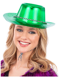 Green Metallic Cowboy Hat Dress Loud