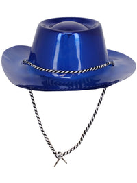 Blue Metallic Cowboy Hat Dress Loud