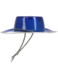 Blue Metallic Cowboy Hat Dress Loud