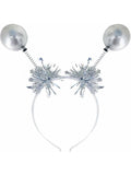 Silver Metallic Ball Bopper Headband Dress Loud