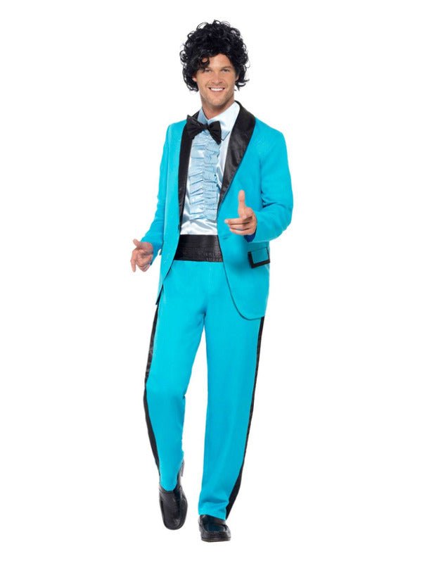 80s Prom King Costume, Blue Dress Loud