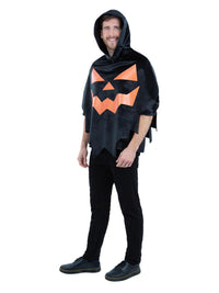 Black Pumpkin Poncho, Adult Unisex Dress Loud