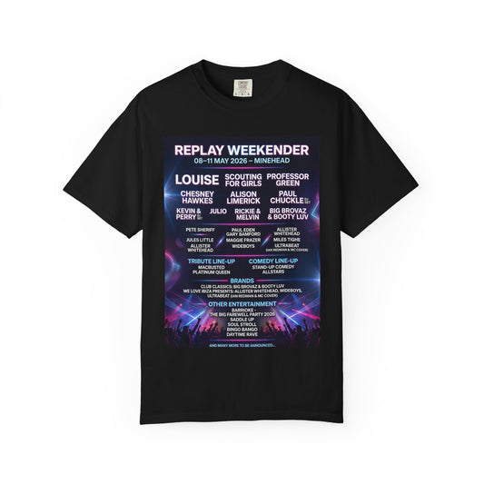 Replay Minehead Lineup T-Shirt — May 8–11, 2026 Event Tee