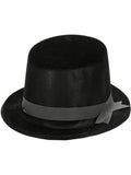 Flocked Topper Hat, Black Dress Loud