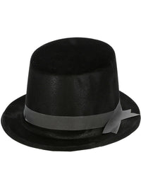 Flocked Topper Hat, Black Dress Loud