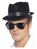Flocked Fedora Hat, Black Dress Loud