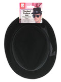 Flocked Fedora Hat, Black Dress Loud