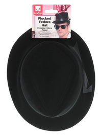 Flocked Fedora Hat, Black Dress Loud