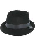 Flocked Fedora Hat, Black Dress Loud