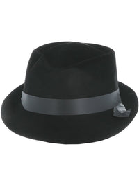 Flocked Fedora Hat, Black Dress Loud
