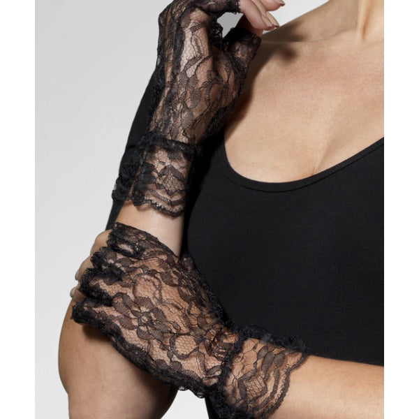 Fingerless Lace Gloves, Black Dress Loud