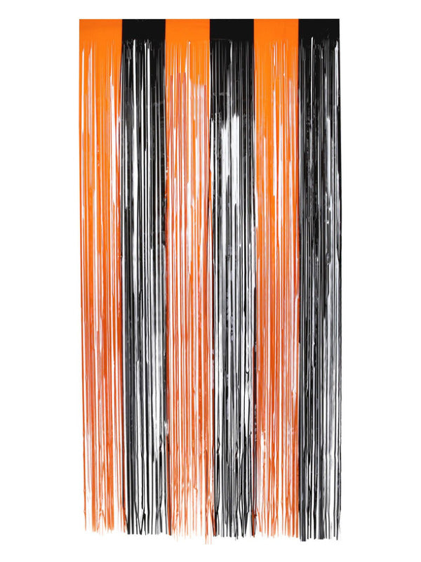 Matt Fringe Curtain Backdrop, Orange & Black Dress Loud