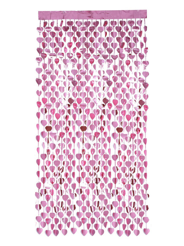 Heart Foil Curtain Backdrop, Pink Dress Loud