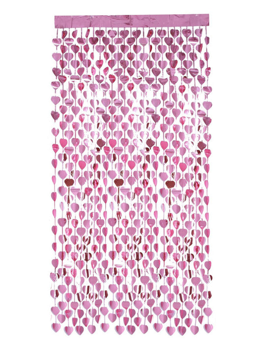Heart Foil Curtain Backdrop, Pink Dress Loud