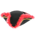 Pirate Tricorn Hat, Red Feather, Black Dress Loud