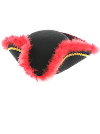 Pirate Tricorn Hat, Red Feather, Black Dress Loud