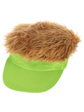80s Neon Green Visor Hat Dress Loud