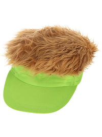 80s Neon Green Visor Hat Dress Loud