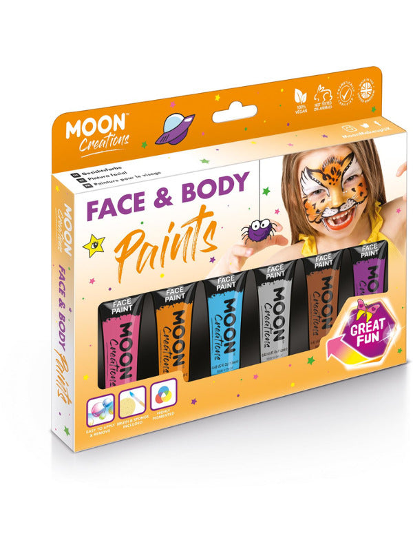 Moon Creations Face & Body Paint, Assorted Dress Loud