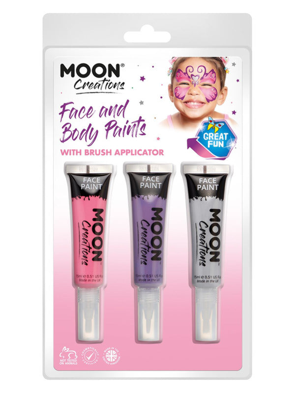 Moon Creations Face & Body Paints and Brush, Dress Loud